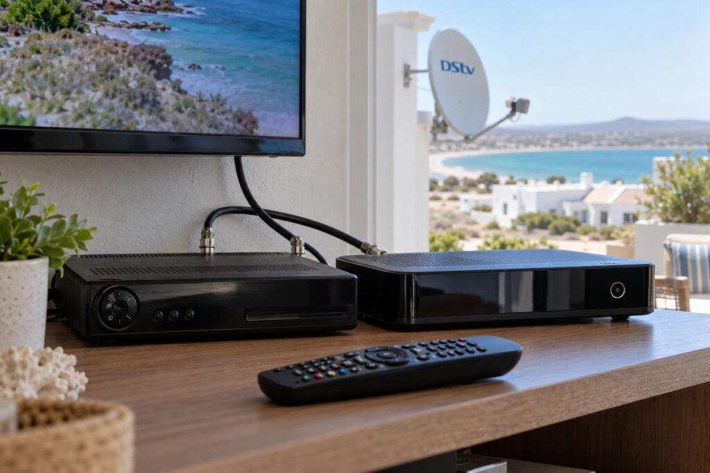 Old dual view PVR and Explora Old dual view decoder next to a DStv Explora linked for XtraView