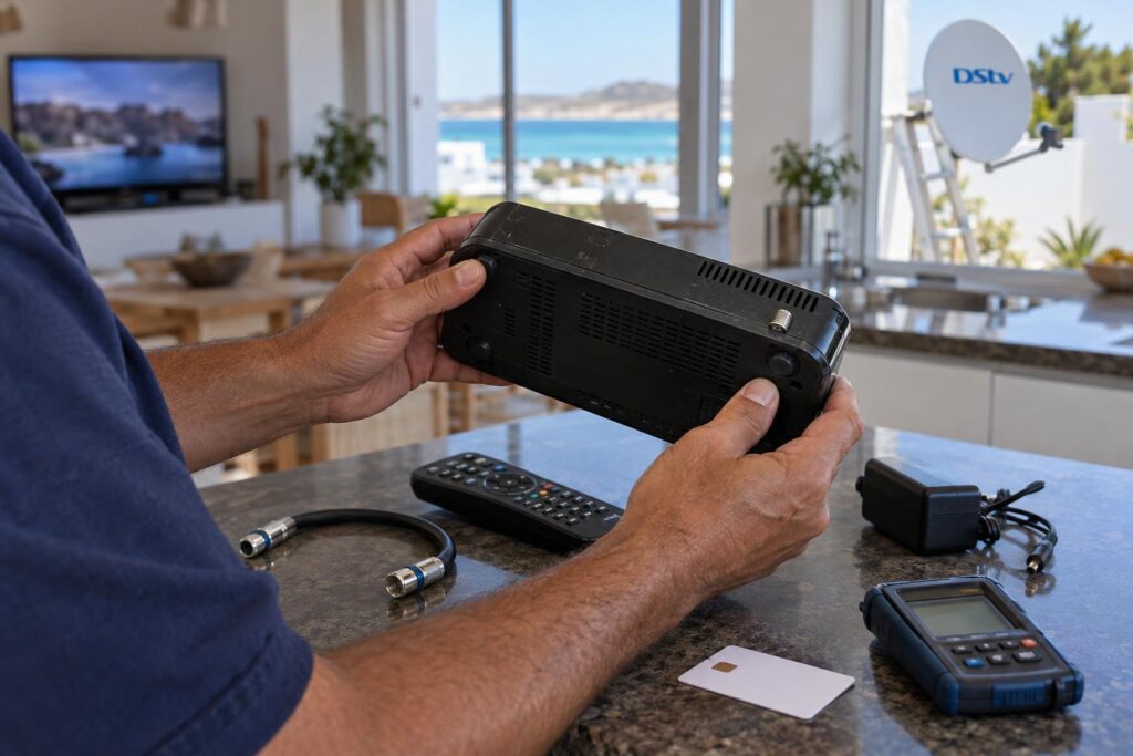 Second-hand decoder check Checking a second-hand DStv decoder label before activation and change of ownership